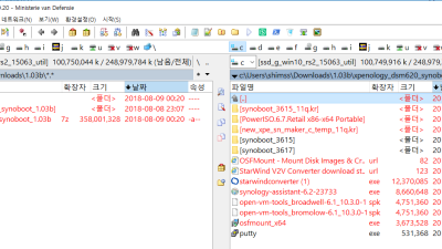 작업_성공) DSM 6.2_ds3615  jun's Loader 103b  설치 작업 ( 서버 ds918p to ds3615 변경 작업)