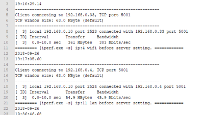 iperf 설치 다른 IP 서버와 통신 측정 하기 /u5pvr/ synology/vmware