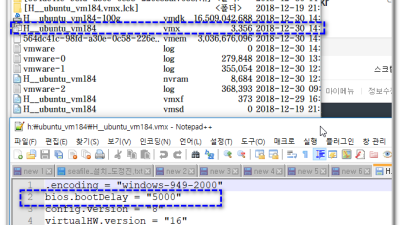 vmware 초기 부팅 BIOS 메뉴 나오게 vmx 파일에 bios.bootDelay = 5000  을 추가 합니다.
