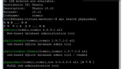 작업)Ubuntu 18.04에 LAMP ( Apache2, MySQL , PHP 7) 설치하는 방법2_apt-get install phpmyadmin 설치 불가시