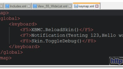 kodi 설정)keymap.xml  userdata 설정 F5  skin reload / F8 skin debug  file 정보  설정 하기