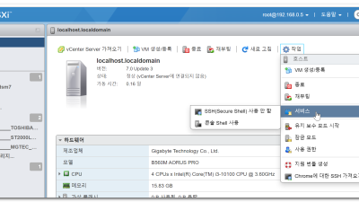 ★★★VMWare ESxi 의 SSH 접속 하기와 HDD 의 원본그대로 RDM으로 붙이기 작업
