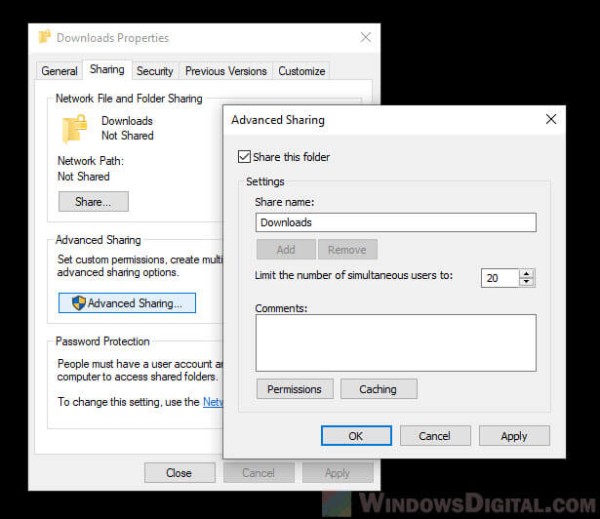Windows 10에서 두 컴퓨터 간의 동기화를 허용하도록 폴더를 공유하는 방법