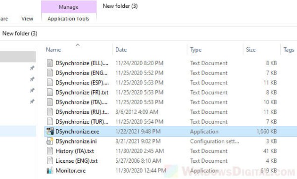 Windows 10의 무료 동기화 파일 소프트웨어 - DSynchronize