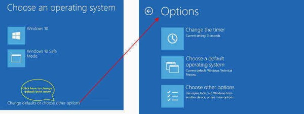Windows 10 기본 부팅 옵션 변경