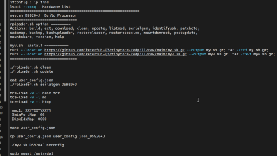 ●  dsm업데이트 가능)tinycore-redpill.v0.8.0 빌드 작업)Esxi sever xpenology boot loader tinycore-redpill.v0.8.0.0.img 작업