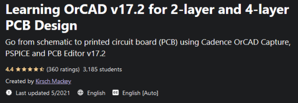 2층 및 4층 PCB 설계를 위한 OrCAD v17.2 배우기