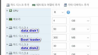 ● Esxi Server 의 ARPL boot loader 의 SataPortMap 구성  HDD 추가하기