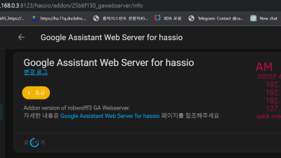 ● HA작업중) 구글홈 앱을 HAOS에서 사용 하는 Google Assistant Webserver 애드온
