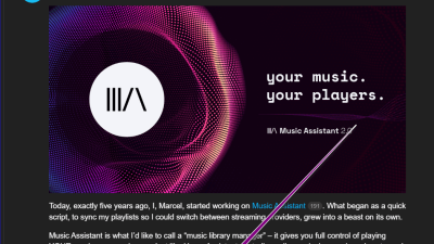 ● ha작업) 애드온 Music Assistant 2.0으로 간단히 유튜브 뮤직 플레이어로 사용