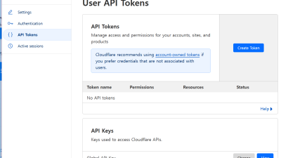 https://dash.cloudflare.com/ api tokens 적용